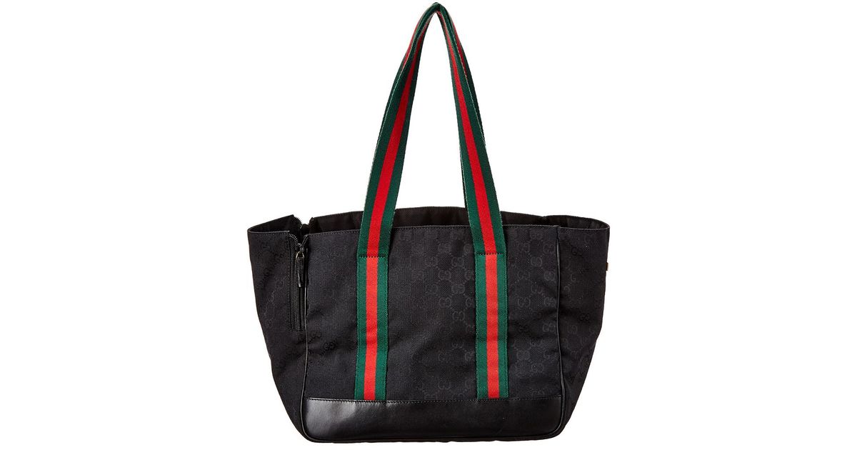 Gucci Black GG Canvas & Leather Pet Carrier Lyst