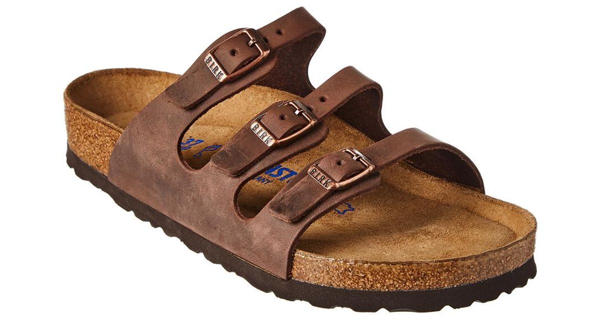 Birkenstock Florida Soft Footbed Oiled Leather Sandal in Brown - Lyst