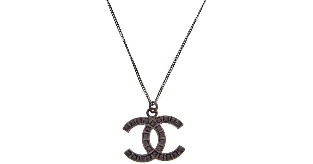 Chanel CC Pendant Necklace Silvery Pink Metal ref102143  Joli Closet