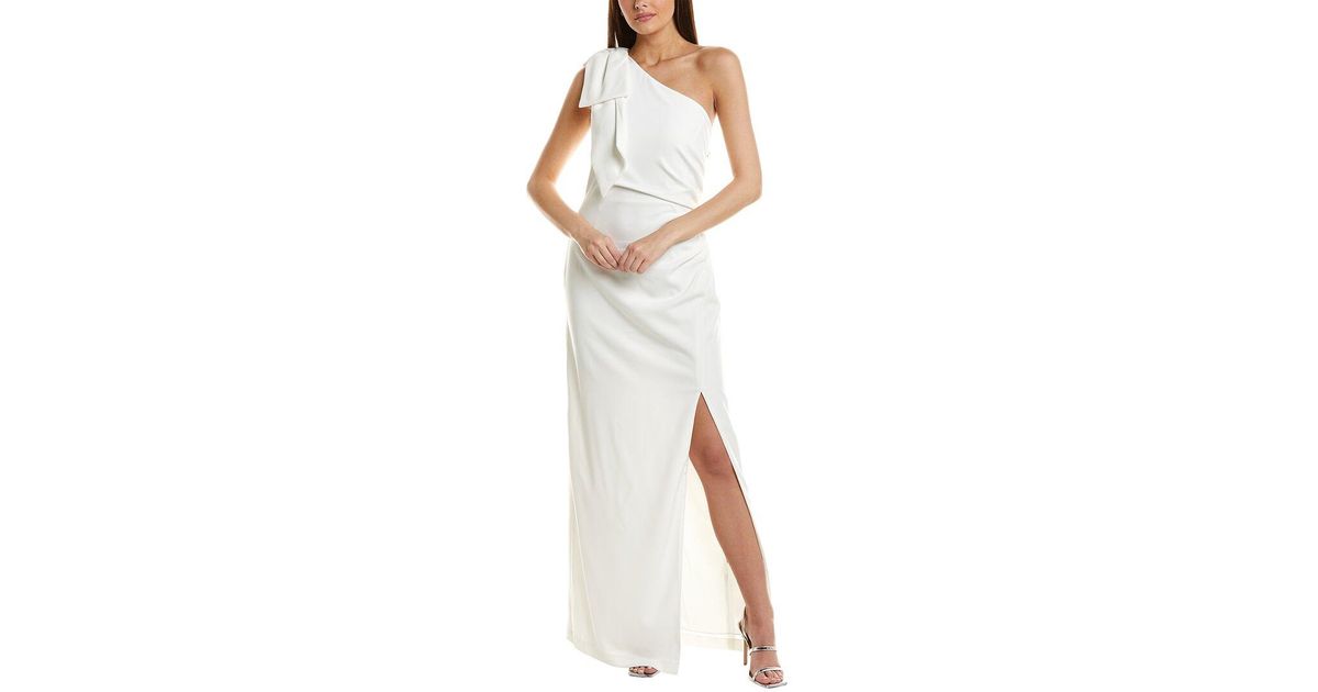 Robe Cocktail Monique Lhuillier Asymétrique épaule Nue - Taille 4 En Soie Et Métallique Citron - Neuf Avec étiquettes