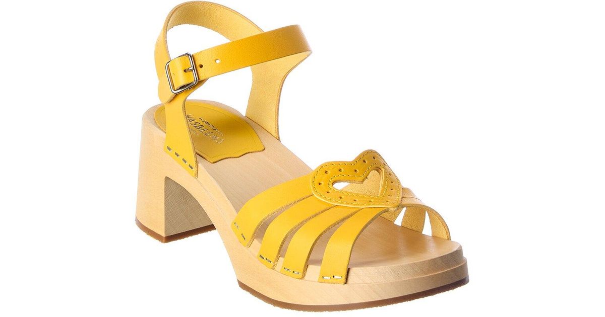 yellow clog sandals