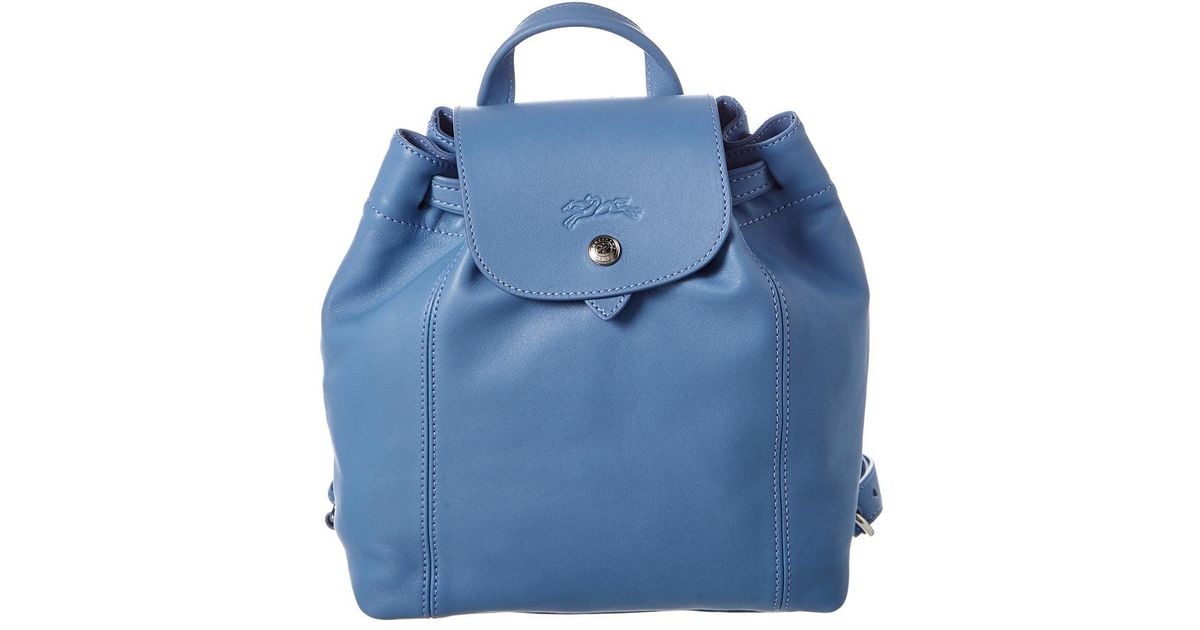 Longchamp Blue Le Pliage Cuir Xs Leather Backpack Longchamp Blue Le Pliage Cuir Xs Leather Backpack