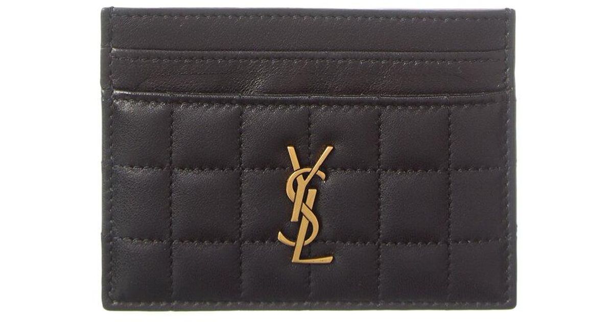 Saint Laurent Cassandre Leather Card Holder in Black | Lyst UK