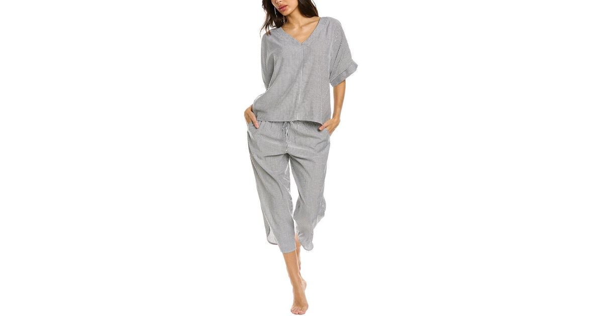 Donna Karan 2pc Top & Capri Set in Gray