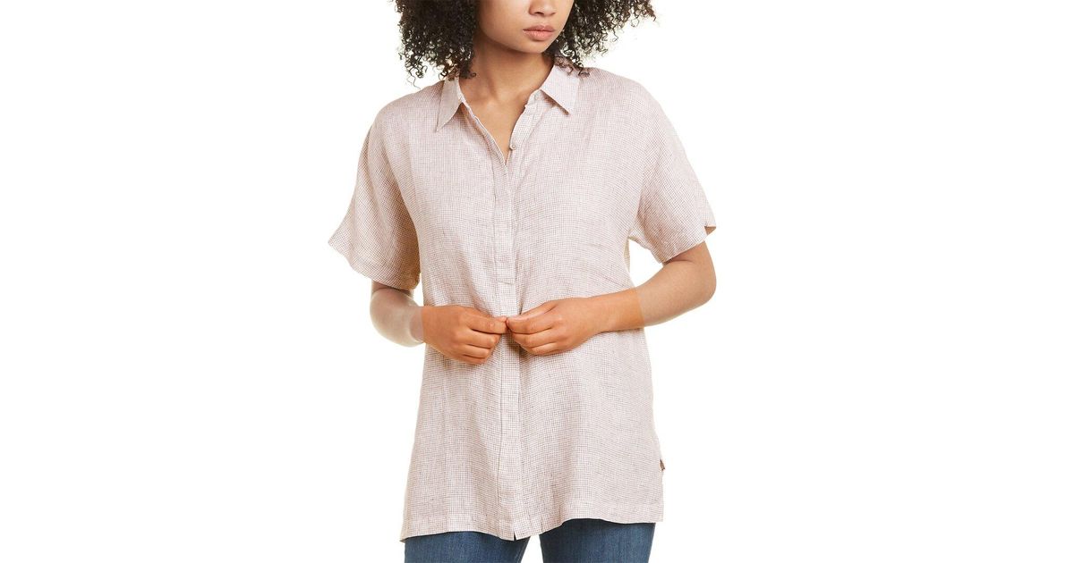 sleeve Classic Collar Linen Shirt 