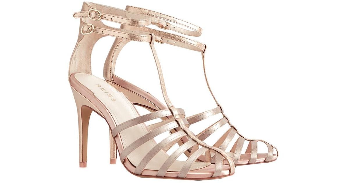 reiss rose gold sandals