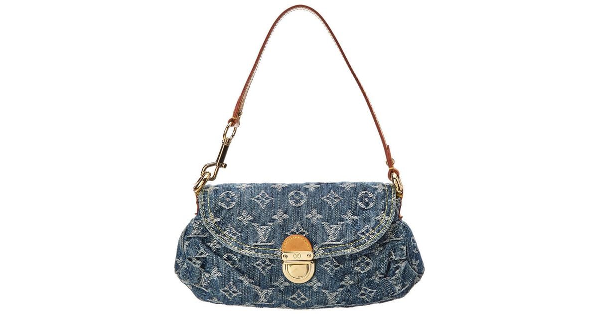 Louis+Vuitton+Pleaty+Shoulder+Bag+Small+Blue+Denim for sale online