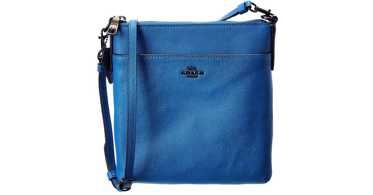 COACH Kitt Crossgrain Leather Messenger Crossbody in Blue Lyst