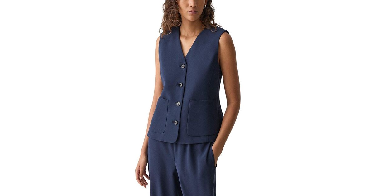 Theory Zig Zag Stitch Vest in Blue | Lyst