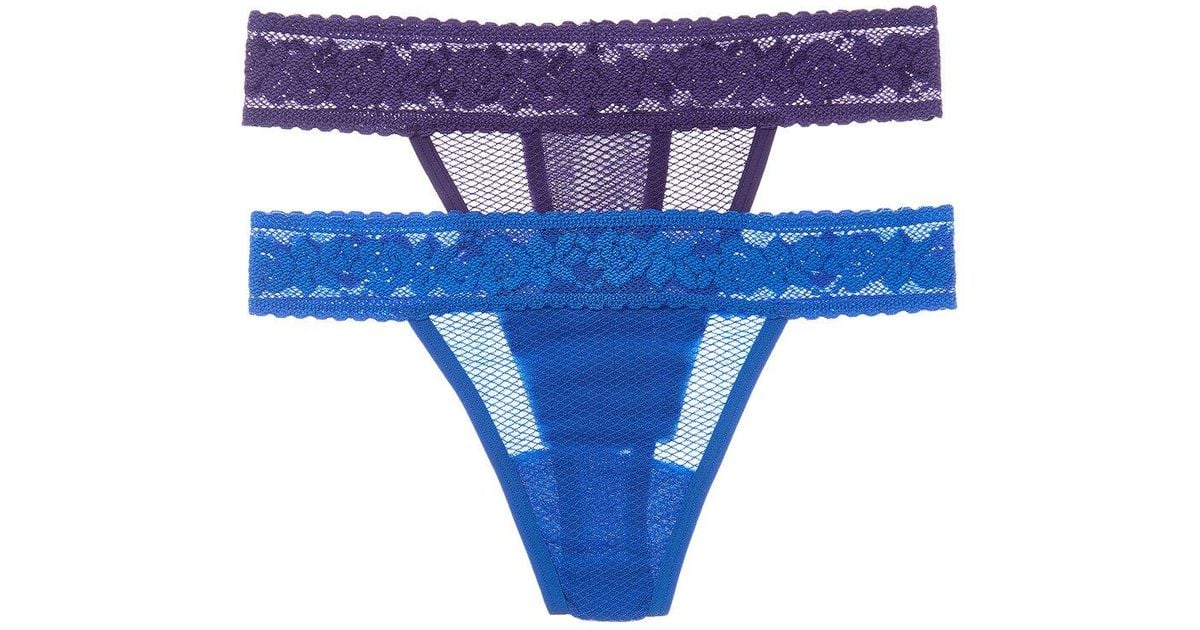 Commando 2Pk Kitty Soft Thong in Blue | Lyst