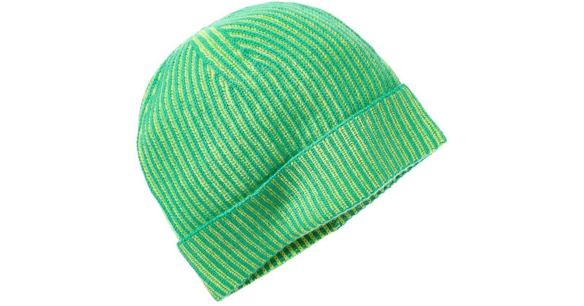 Brodie Cashmere Bold Plaited Cashmere Beanie in Green | Lyst display picture 1