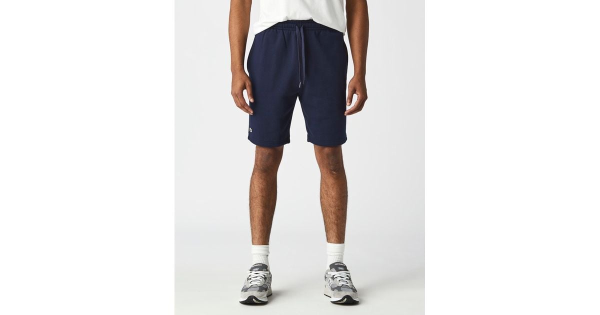 lacoste fleece core shorts blue