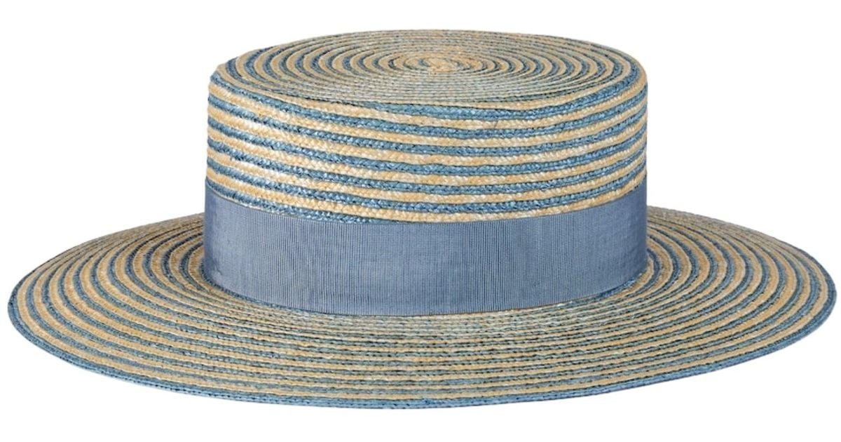 ハット Alvy Striped Blue Straw Hat Gucci Alvy Striped Blue Straw Hat | Lyst UK