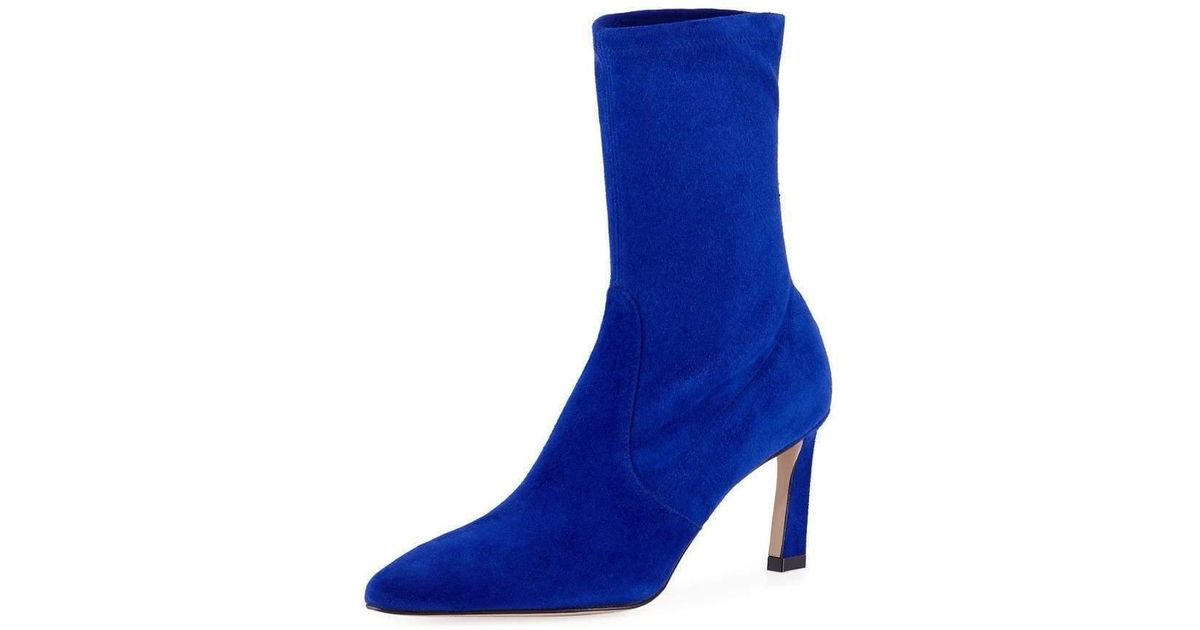 stuart weitzman rapture 75mm suede sock bootie