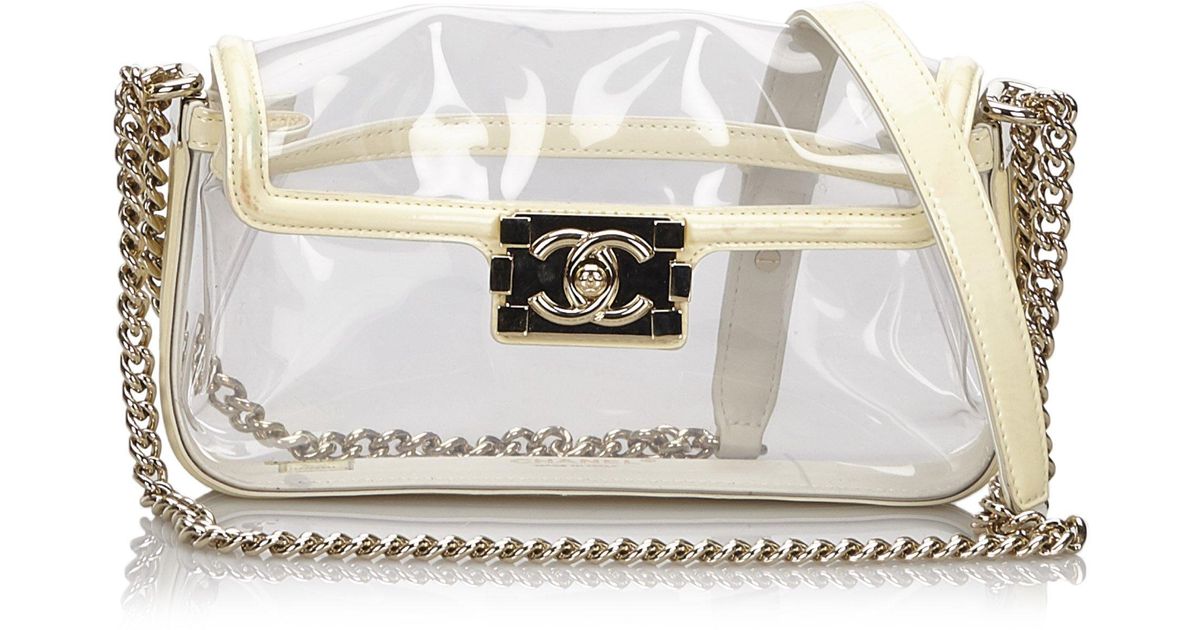 chanel clear plastic bag