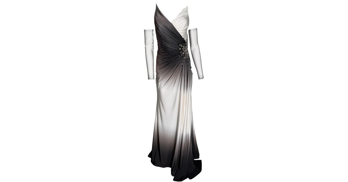 パーティードレス Rhinestone Embellished White Ombre Party Dress to Impress Cult Moda Rhinestone Embellished White Ombre Party Dress To