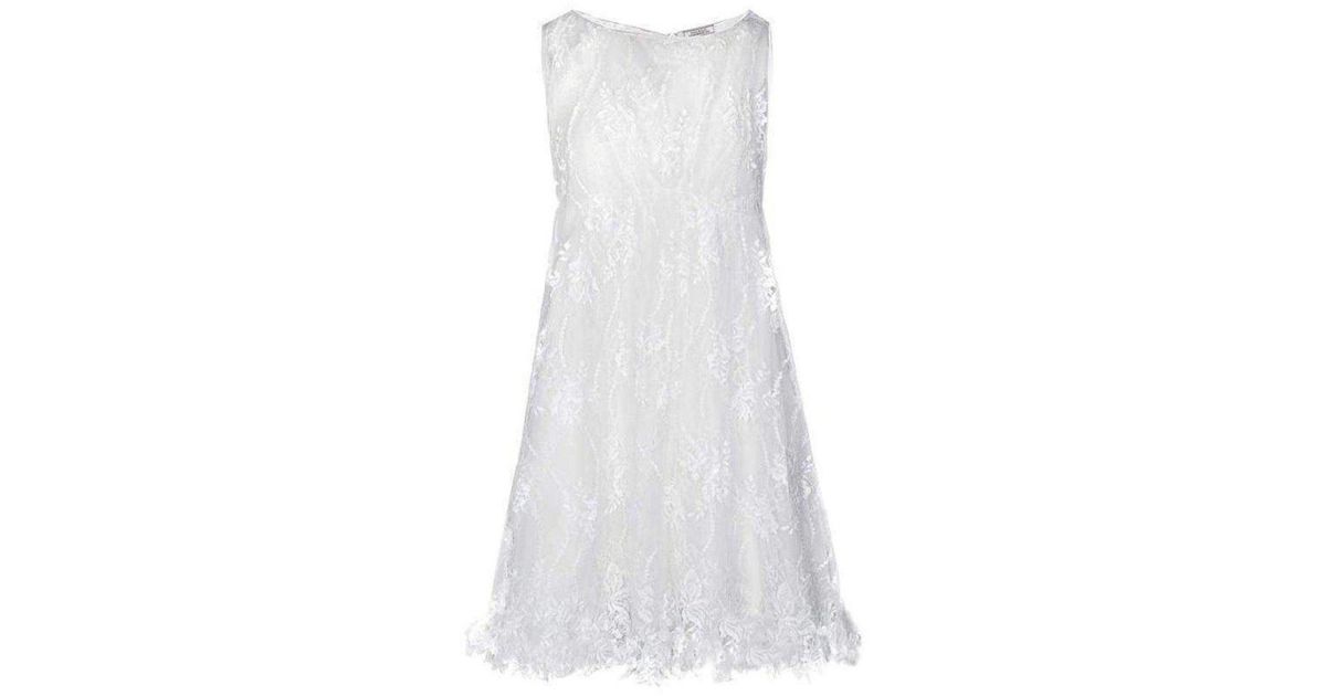 nina ricci white lace dress Nina Ricci White Cotton Blend Lace Dress