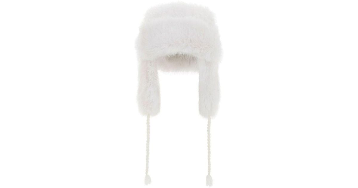 black and white fur hat