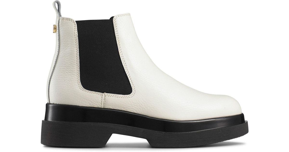 Russell & Bromley Leather Forever Low Chelsea Boot in White | Lyst UK