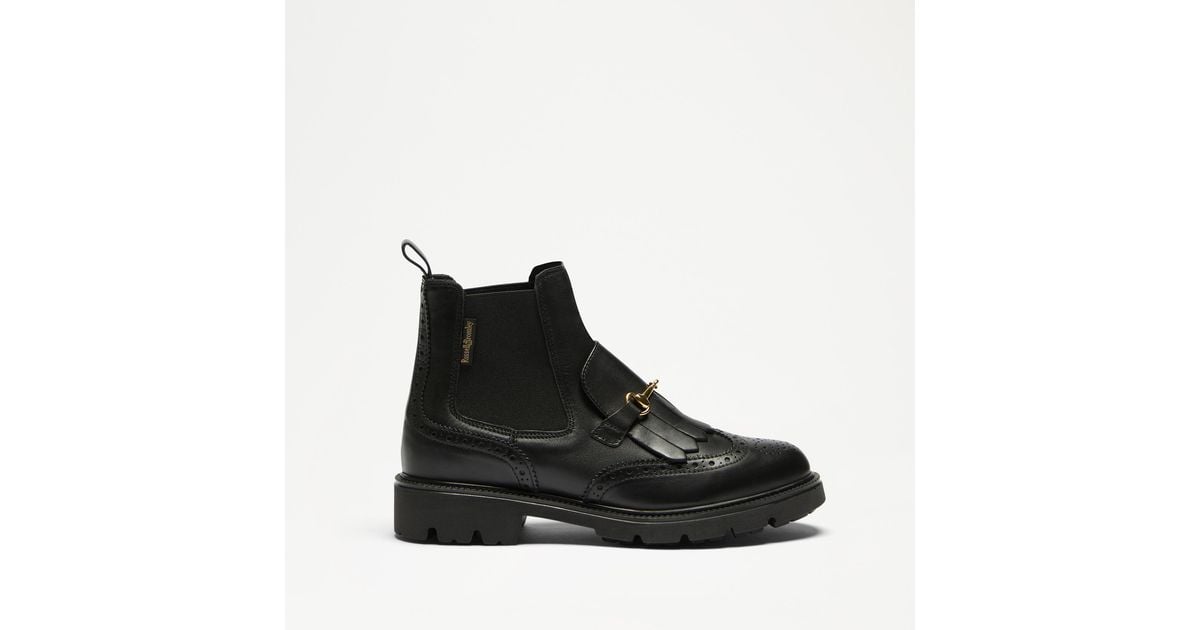 Russell Bromley Kilty Women s Black Leather Snaffle Trim Brogue