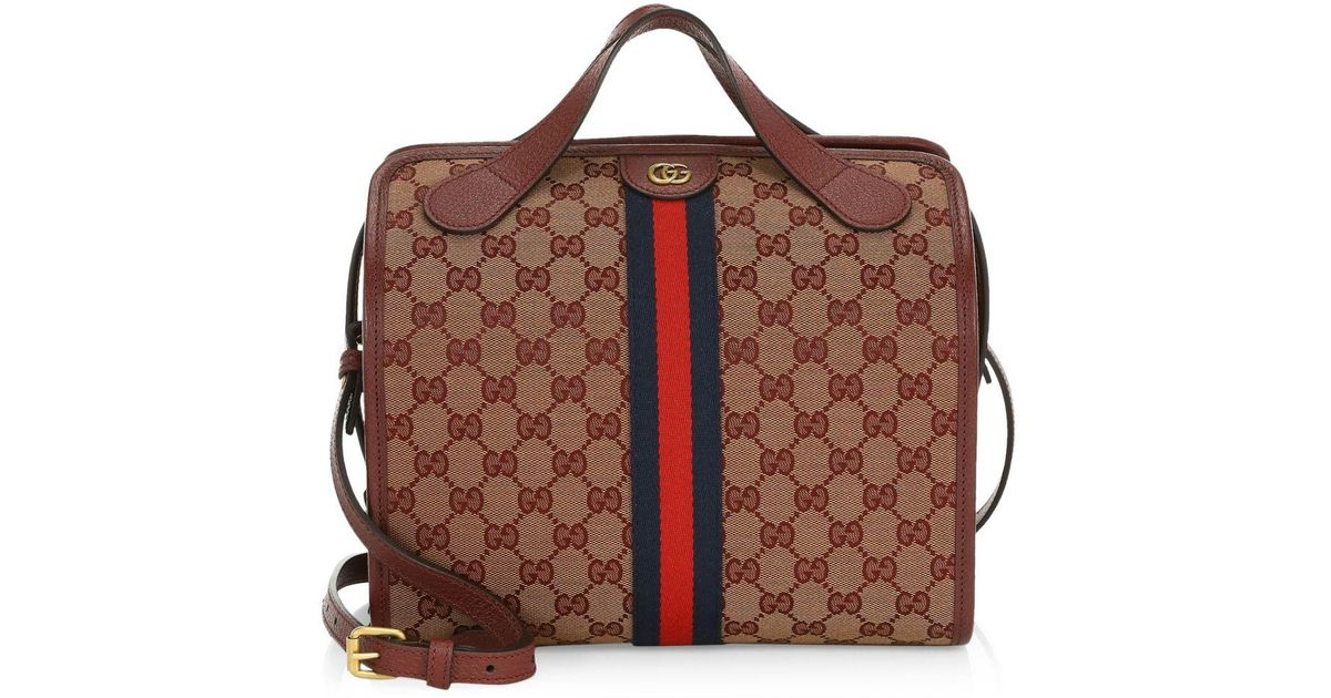 Gucci Leather Mini Ophidia GG Duffle Tote Bag for Men - Lyst