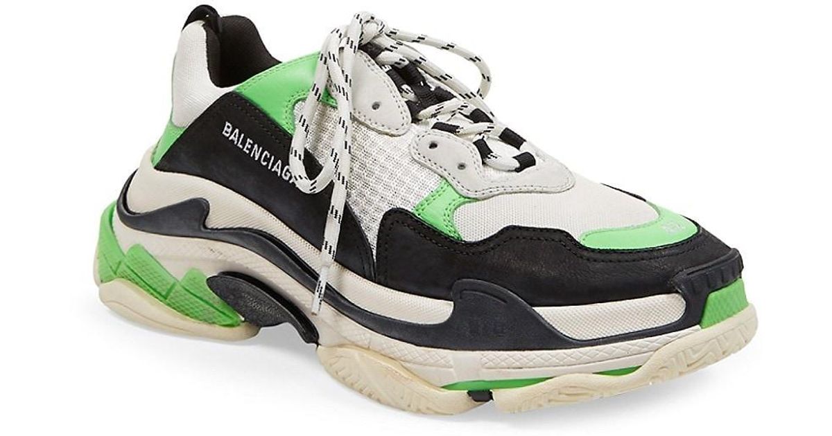 balenciaga triple s black green