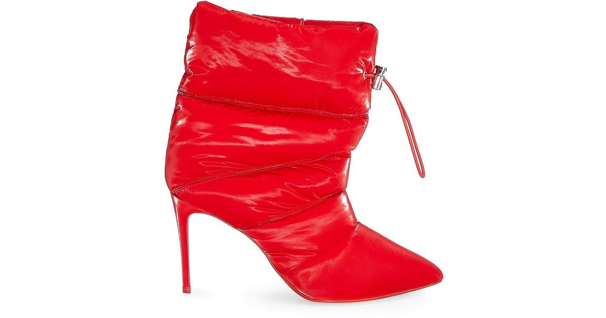 Christian Louboutin Astro Pointue Padded Patent Ankle Boots in Red | Lyst