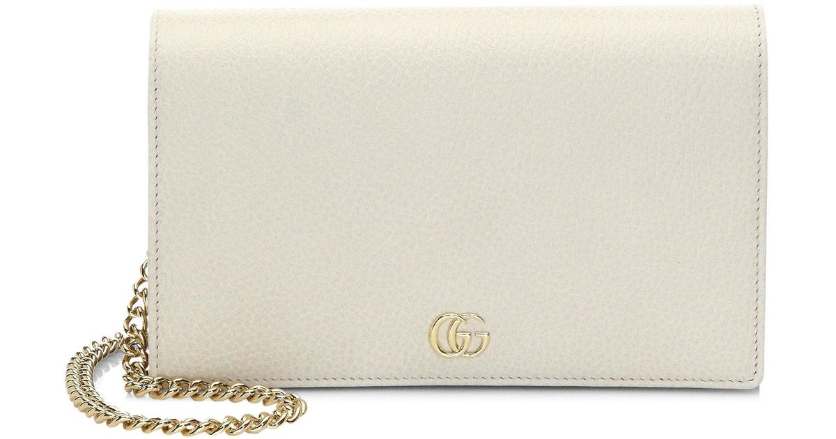 gucci petite marmont leather continental wallet on a chain
