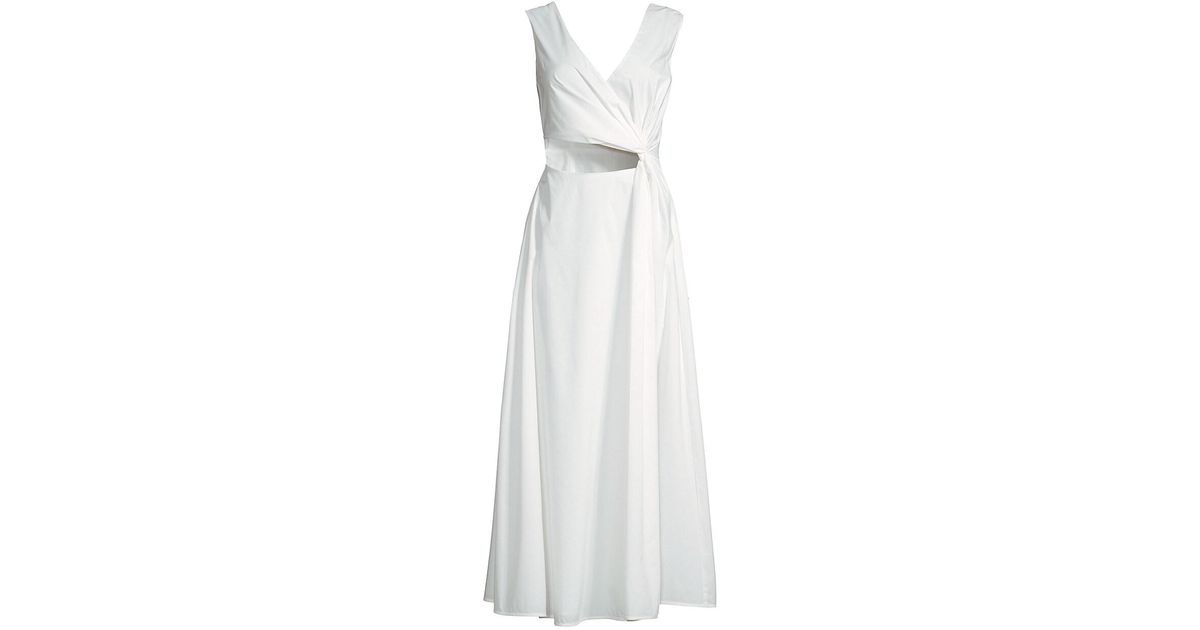 MILLY Nidra Cut-out Twist Maxi Dress in White | Lyst