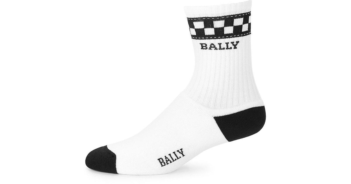 Bally Short Vita Parcours Crew Socks in White for Men | Lyst