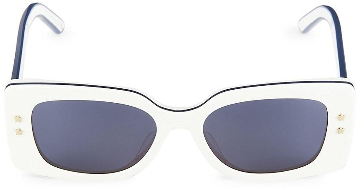 Dior Pacific 53mm Rectangular Sunglasses in Ivory (Blue) Lyst