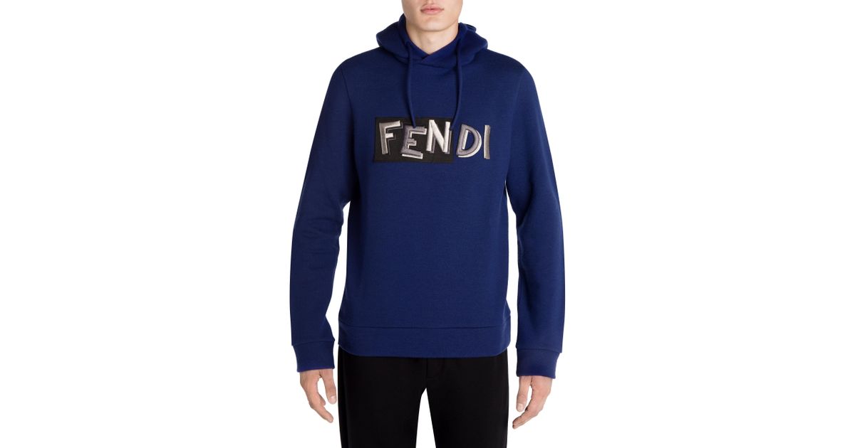 Fendi Cotton Vocabulary Logo Hoodie in 