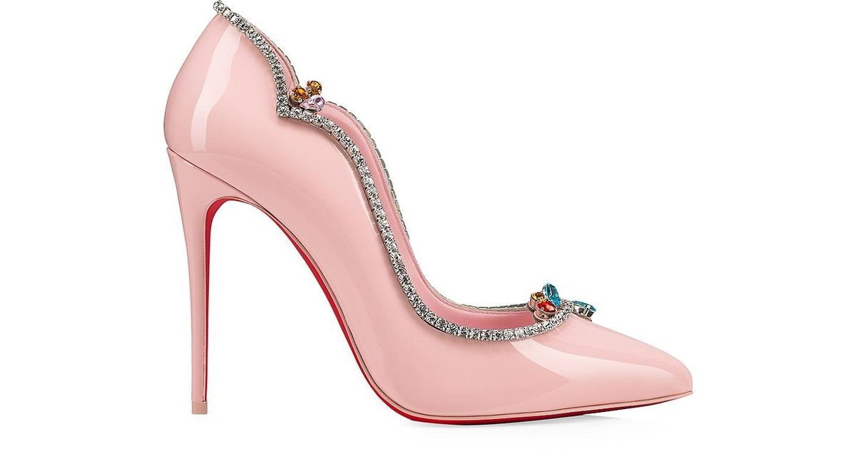 Christian Louboutin Chick Queen 100 Patent Leather Pumps in Pink | Lyst