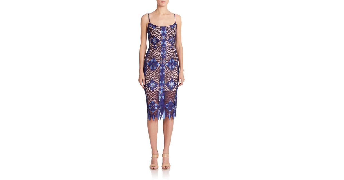 bcbgmaxazria alese geometric lace dress