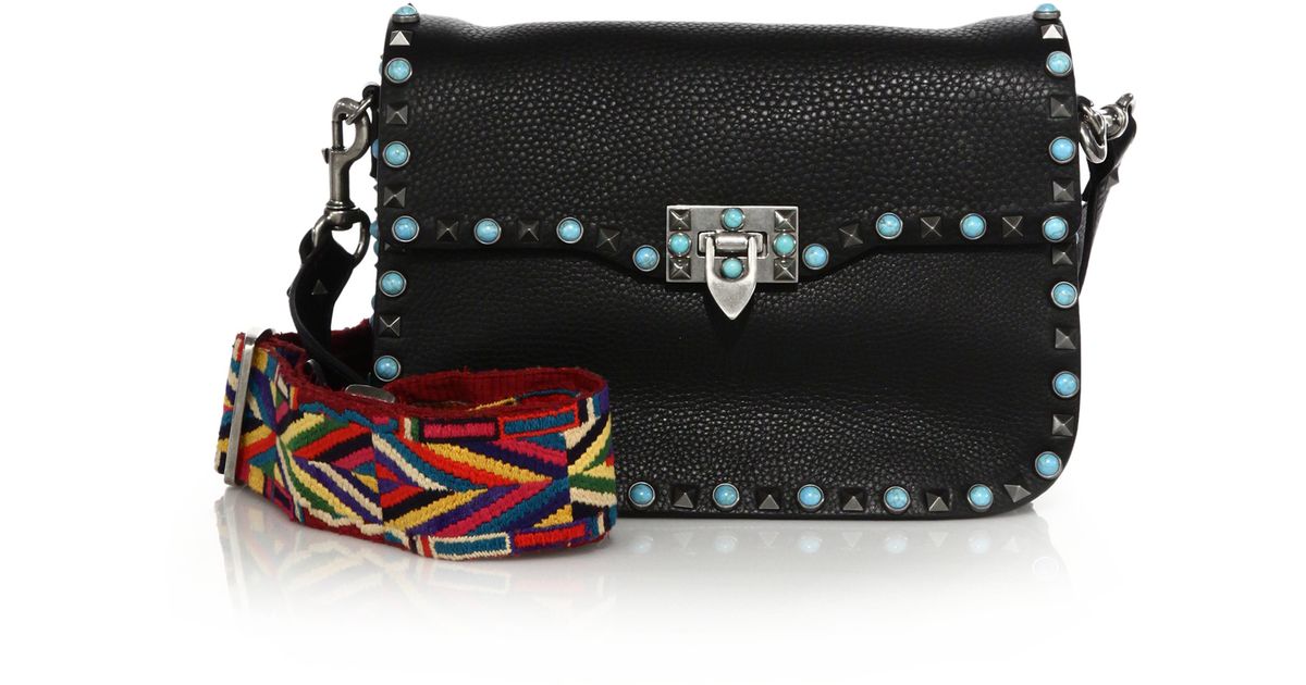 valentino rockstud guitar strap bag