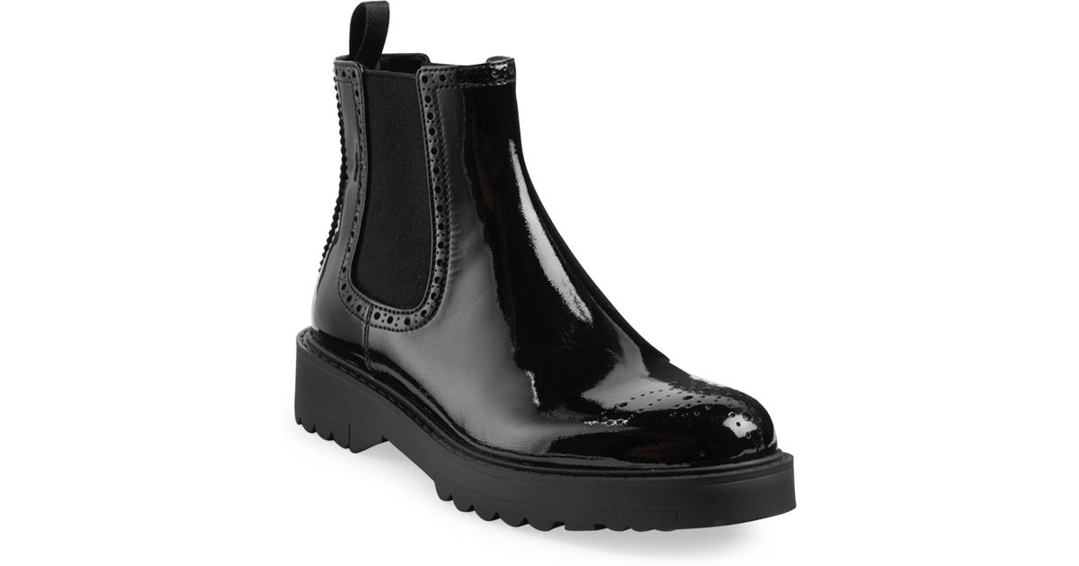 Prada Patent Leather Brogue Chelsea 