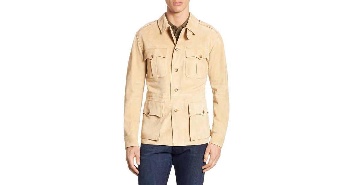 Polo Ralph Lauren Suede Safari Jacket in Natural for Men | Lyst
