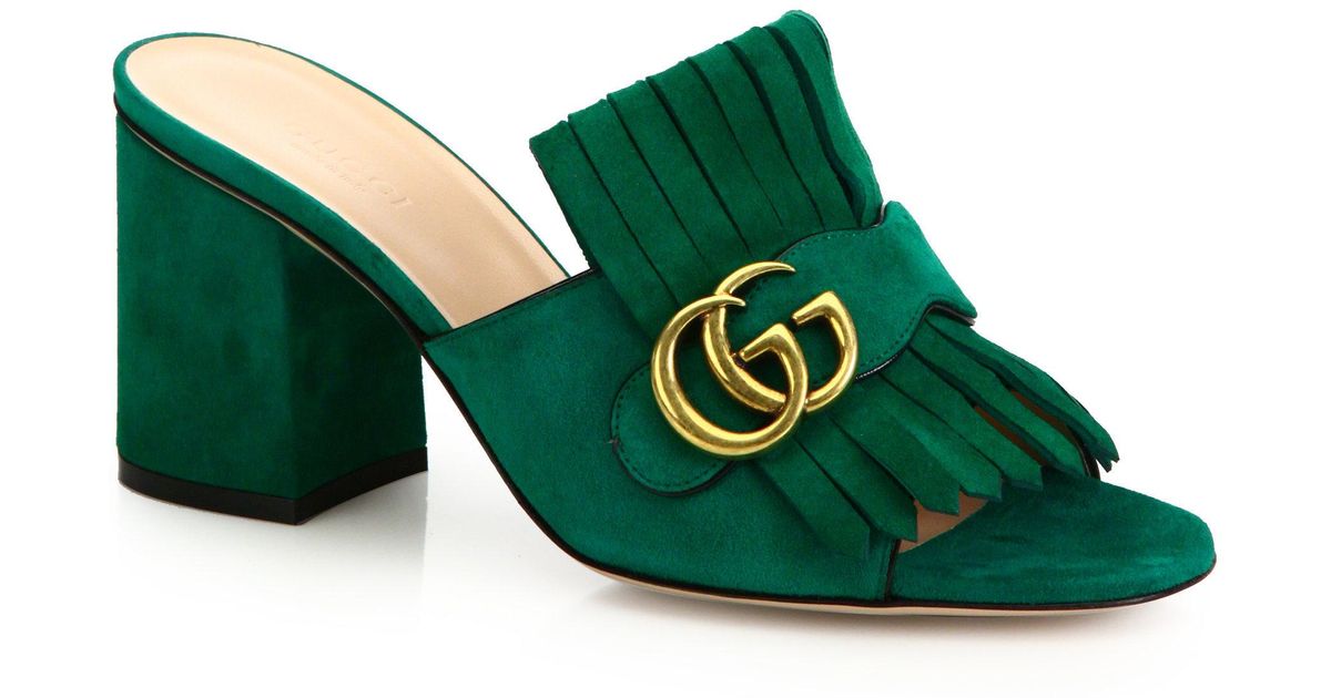 green gucci heels