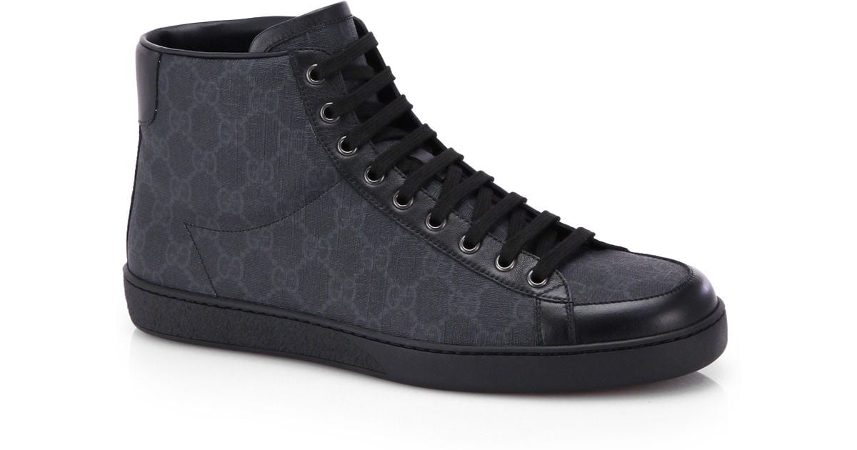 Gucci Gg Supreme Canvas High-top Sneaker in Black-Graphite (Black) for ...