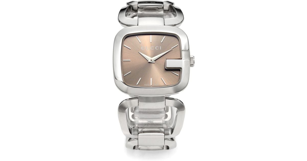Gucci G Stainless Steel Openlink Bracelet Watch in Silver (Metallic) Lyst