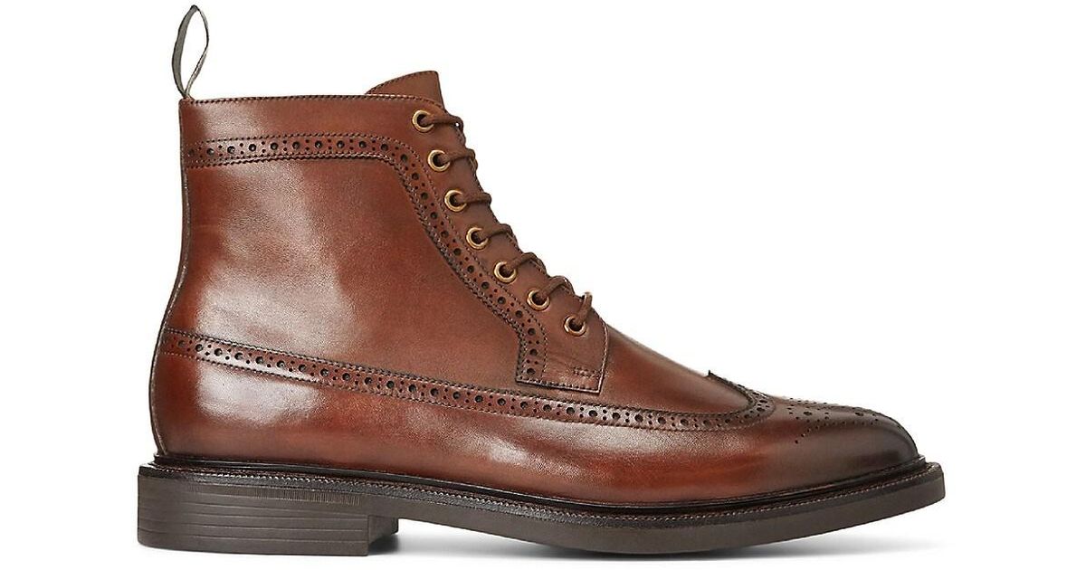 Polo Ralph Lauren Asher Leather Lace-up Boots in Brown for Men | Lyst