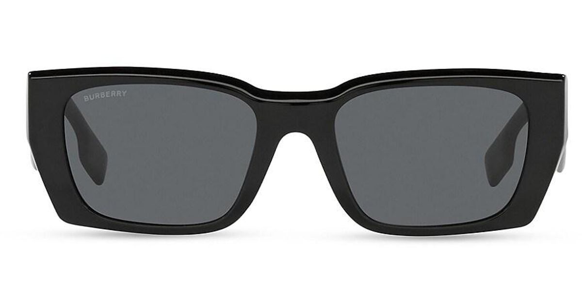 Burberry B Logo 39mm Rectangular Sunglasses in Black Lyst