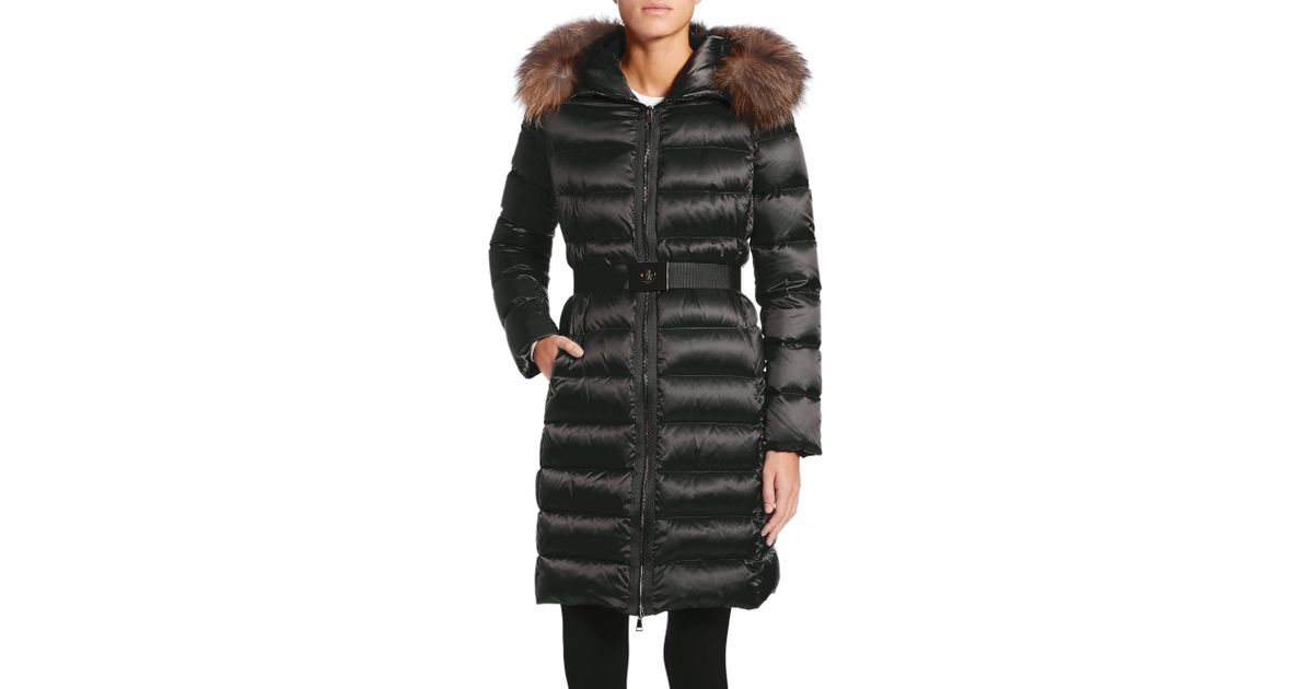 Moncler Synthetic Tinuviel Fur-trimmed Puffer Jacket in Black - Lyst