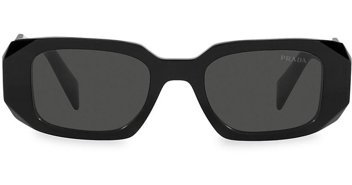 Prada Symbole 49mm Rectangle Sunglasses in Black for Men - Lyst