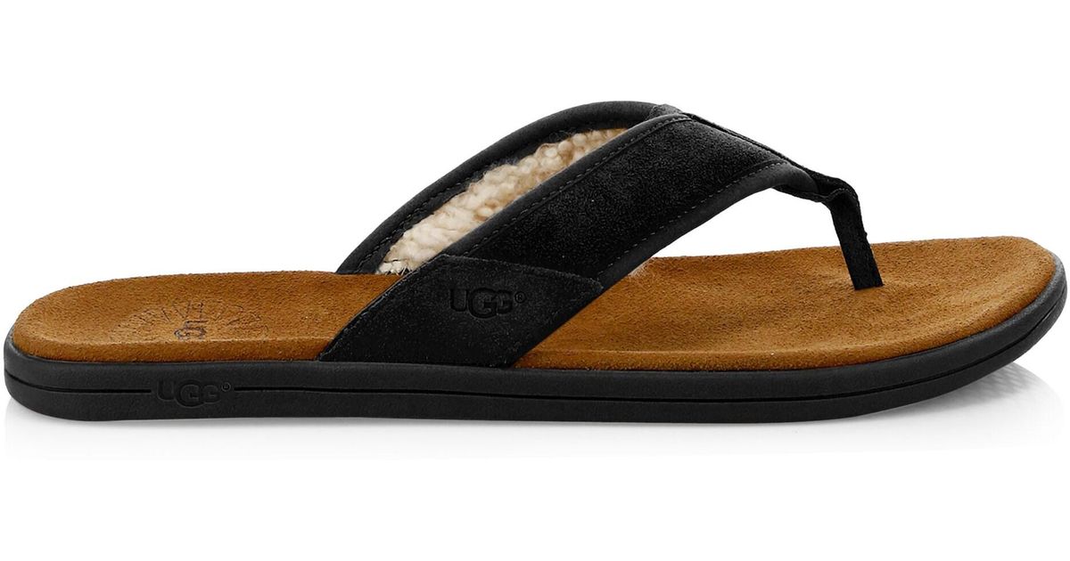 shearling lined flip flops