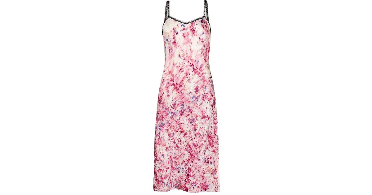 Marina Moscone Slip Dress in Pink | Lyst