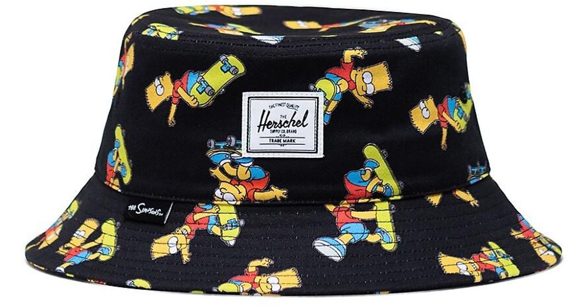 Herschel Supply Co. Cotton Bart The Simpsons Norman Bucket Hat in Black