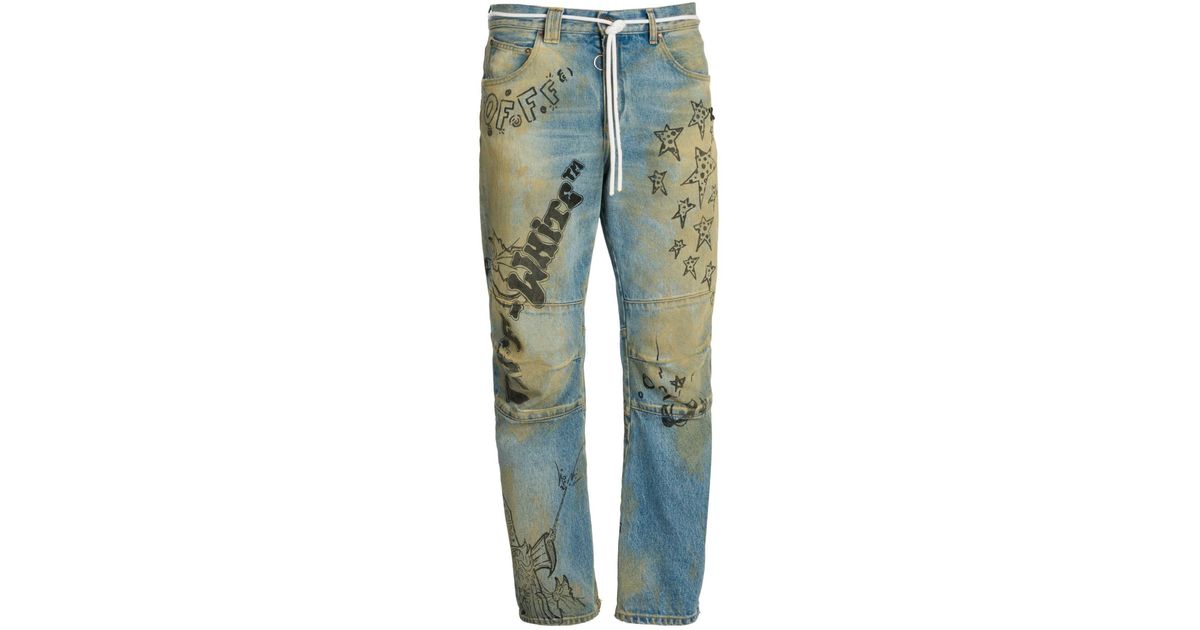 off white wizard jeans