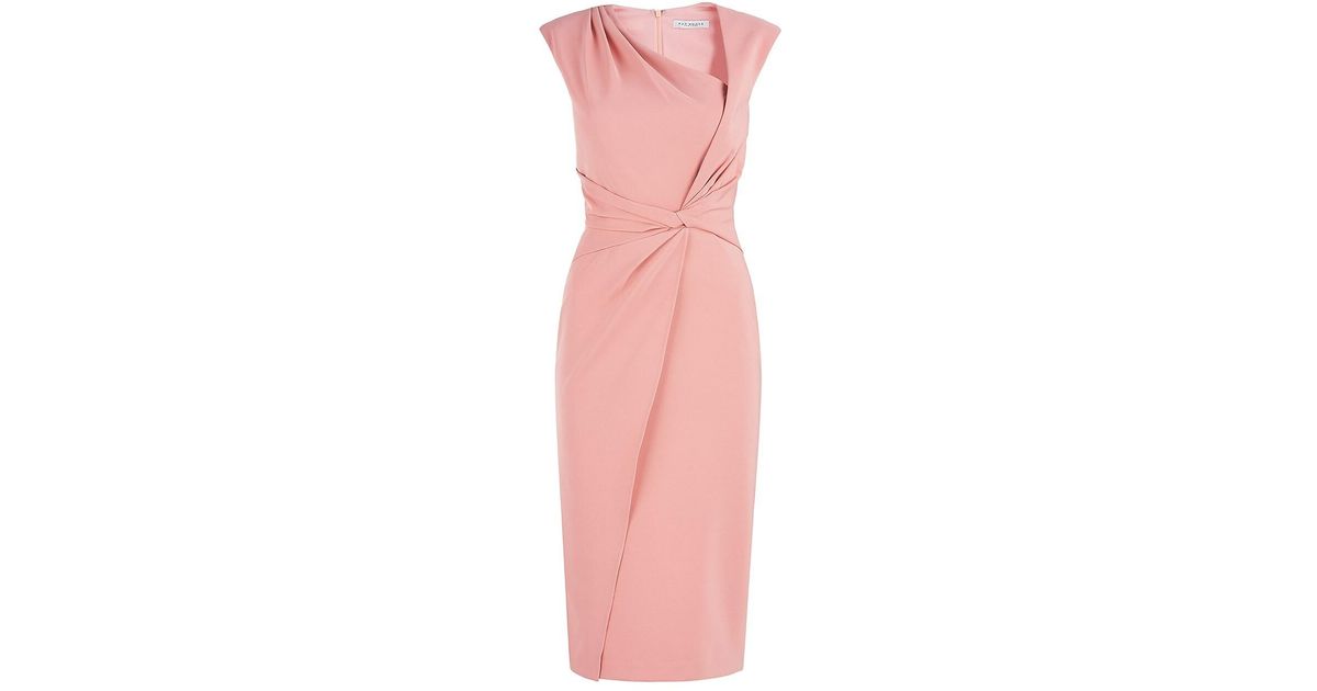 Kay Unger Nel Twisted Knee-length Dress in Pink | Lyst