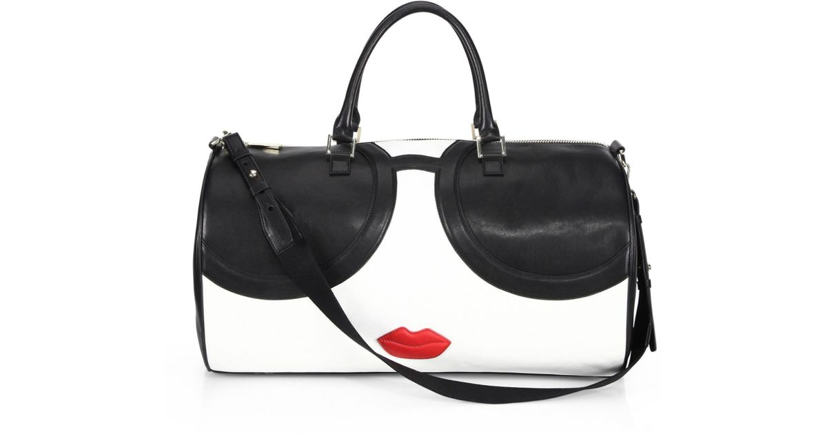 Alice Olivia Black Stace Face Cotton Duffle Bag